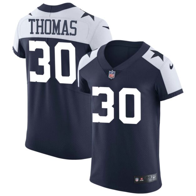 Juanyeh Thomas Men's Nike Navy Dallas Cowboys Alternate Vapor Elite Custom Jersey