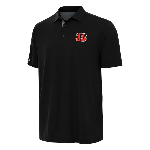 Men's Antigua Black/Gray Cincinnati Bengals Era Polo