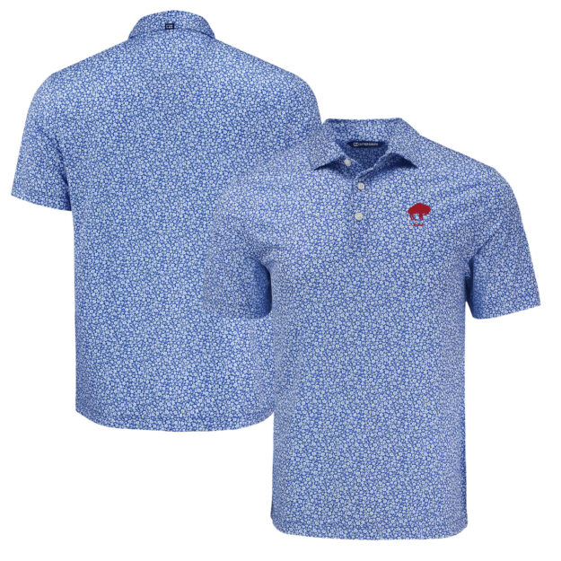 Men's Cutter & Buck Royal Buffalo Bills Pike Eco Flora Print Polo