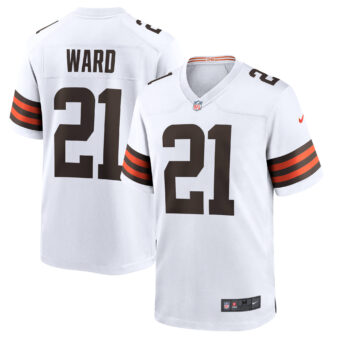 Men's Nike Denzel Ward White Cleveland Browns Game Jersey