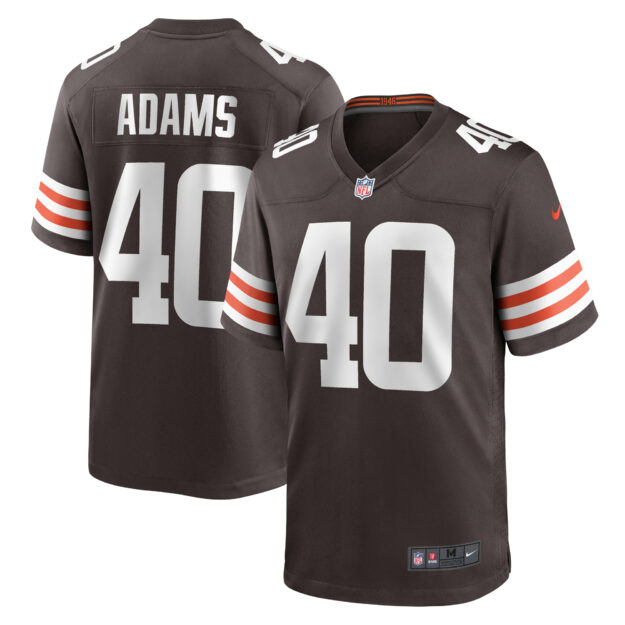 Men's Nike Matthew Adams Brown Cleveland Browns Game Player Jersey