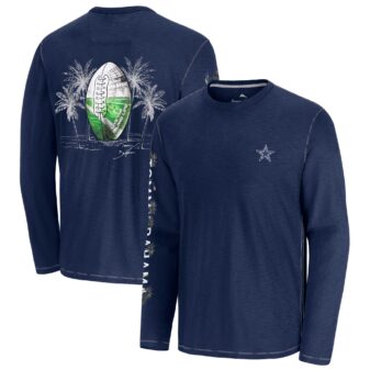 Men's Tommy Bahama Blue Dallas Cowboys Oasis Endzone Lux Long Sleeve T-Shirt