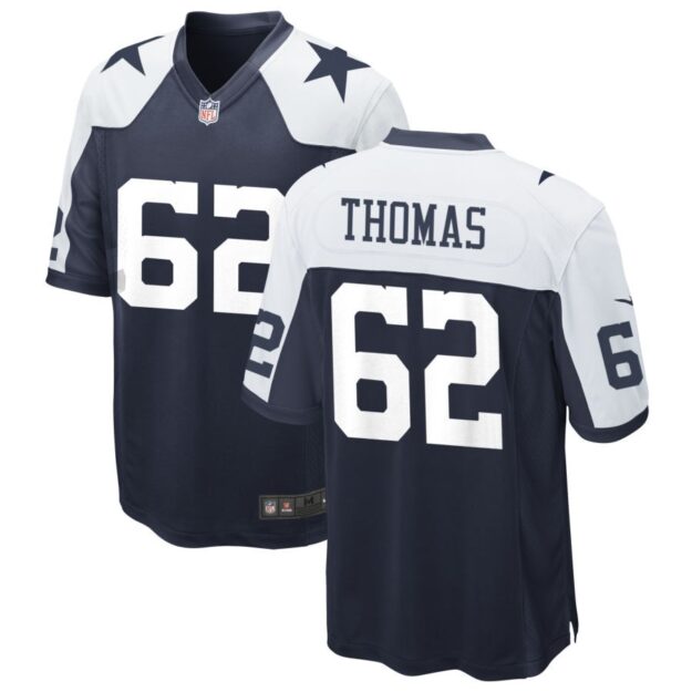 Nathan Thomas Men's Nike Navy Dallas Cowboys Alternate Custom Game Jersey