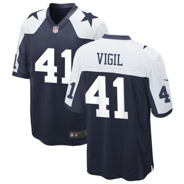 Nick Vigil Men's Nike Navy Dallas Cowboys Alternate Custom Game Jersey