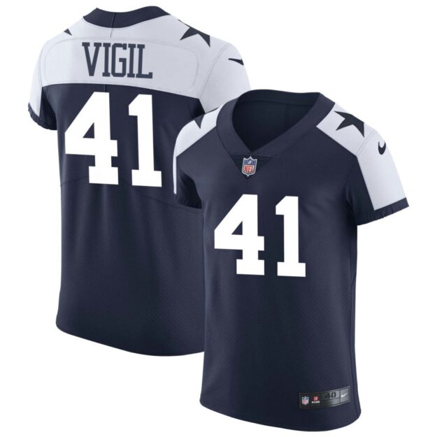 Nick Vigil Men's Nike Navy Dallas Cowboys Alternate Vapor Elite Custom Jersey