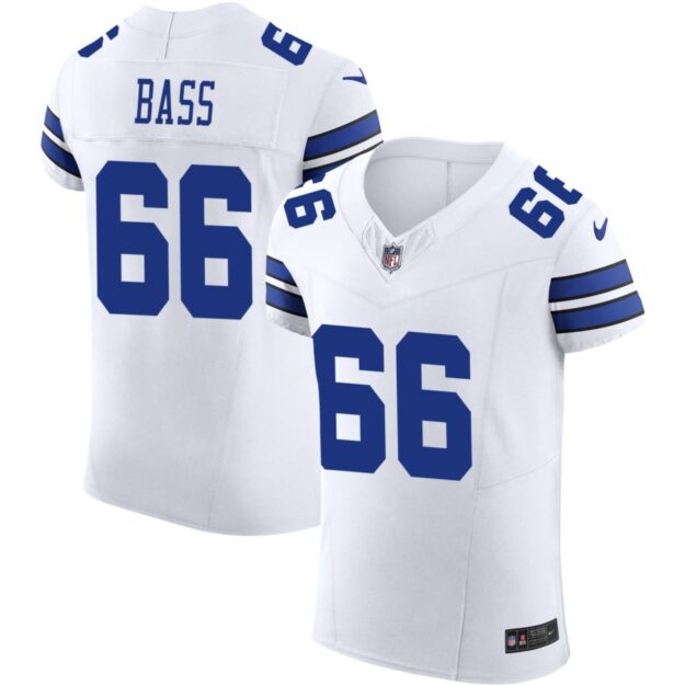 T.J. Bass Men's Nike White Dallas Cowboys Vapor F.U.S.E. Elite Custom Jersey