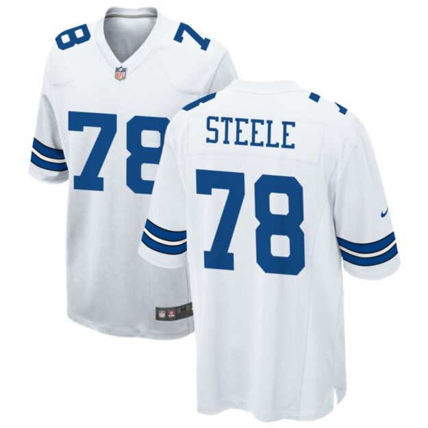 Terence Steele Men's Nike White Dallas Cowboys Custom Game Jersey