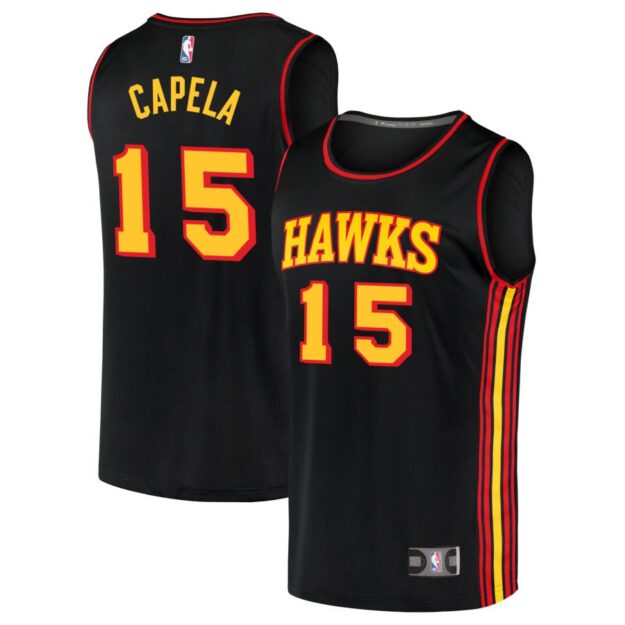 Clint Capela Men's Fanatics Black Atlanta Hawks Fast Break Replica Custom Jersey - Statement Edition