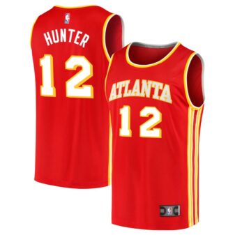 De'Andre Hunter Youth Fanatics Red Atlanta Hawks Fast Break Custom Jersey - Icon Edition