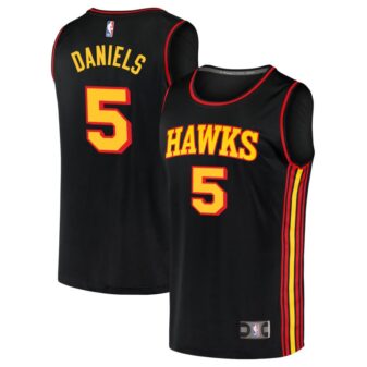 Dyson Daniels Men's Fanatics Black Atlanta Hawks Fast Break Replica Custom Jersey - Statement Edition