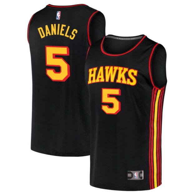 Dyson Daniels Youth Fanatics Black Atlanta Hawks Fast Break Replica Custom Jersey - Statement Edition