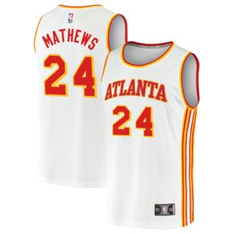 Garrison Mathews Men's Fanatics White Atlanta Hawks Fast Break Custom Replica Jersey - Association Edition