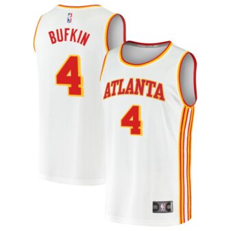 Kobe Bufkin Men's Fanatics White Atlanta Hawks Fast Break Custom Replica Jersey - Association Edition