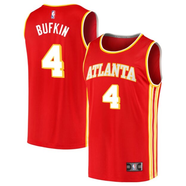 Kobe Bufkin Youth Fanatics Red Atlanta Hawks Fast Break Custom Jersey - Icon Edition