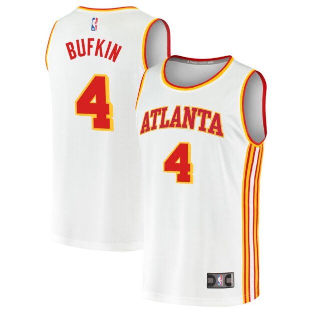 Kobe Bufkin Youth Fanatics White Atlanta Hawks Fast Break Replica Custom Jersey - Association Edition