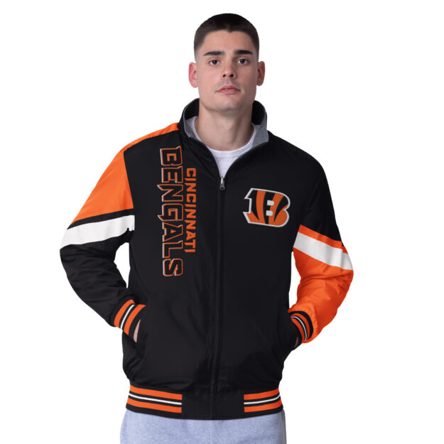 Men's G-III Extreme Black Cincinnati Bengals Strong Arm Reversible Full-Zip Jacket