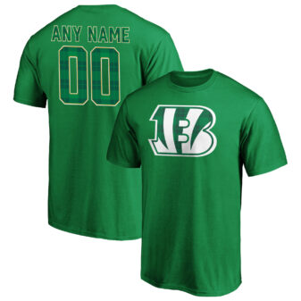 Men's Green Cincinnati Bengals Emerald Plaid Personalized Name & Number T-Shirt