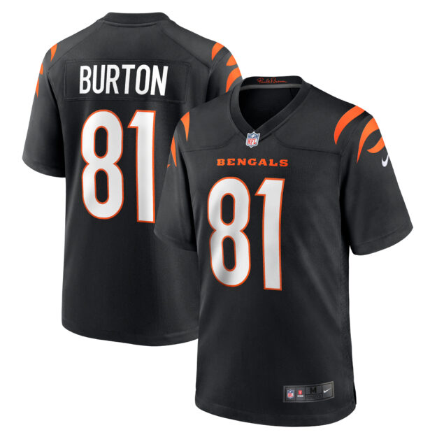 Men's Nike Jermaine Burton Black Cincinnati Bengals Game Jersey