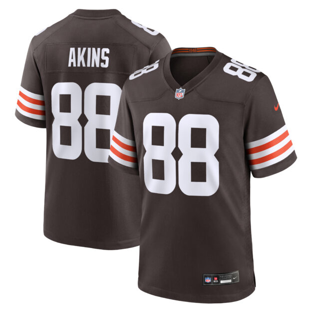 Men's Nike Jordan Akins Brown Cleveland Browns Team Game Jersey