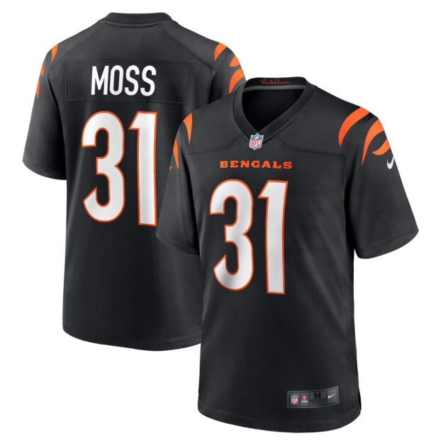 Men's Nike Zack Moss Black Cincinnati Bengals Game Jersey