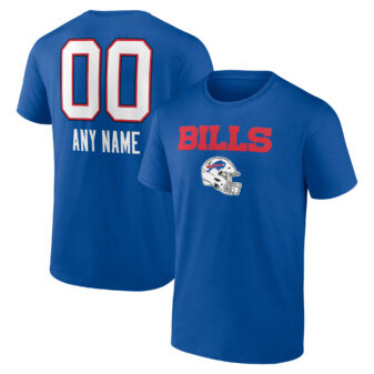 Men's Royal Buffalo Bills Personalized Name & Number Team Wordmark T-Shirt