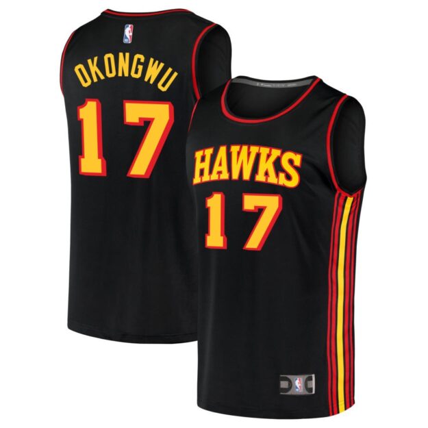 Onyeka Okongwu Men's Fanatics Black Atlanta Hawks Fast Break Replica Custom Jersey - Statement Edition