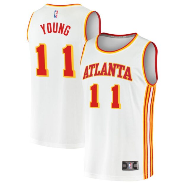 Trae Young Men's Fanatics White Atlanta Hawks Fast Break Custom Replica Jersey - Association Edition