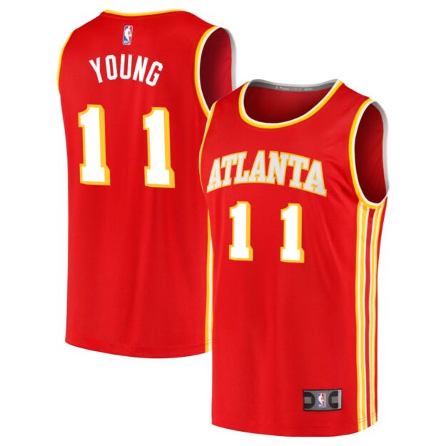 Trae Young Youth Fanatics Red Atlanta Hawks Fast Break Custom Jersey - Icon Edition