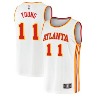 Trae Young Youth Fanatics White Atlanta Hawks Fast Break Replica Custom Jersey - Association Edition