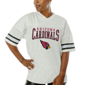 Women's Gameday Couture White Arizona Cardinals Top Recruit Side Slit V-Neck Fashion Jersey