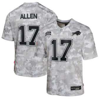 Youth Nike Josh Allen Arctic Camo Buffalo Bills 2024 Salute to Service Game Jersey