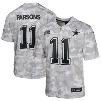 Youth Nike Micah Parsons Arctic Camo Dallas Cowboys 2024 Salute to Service Game Jersey