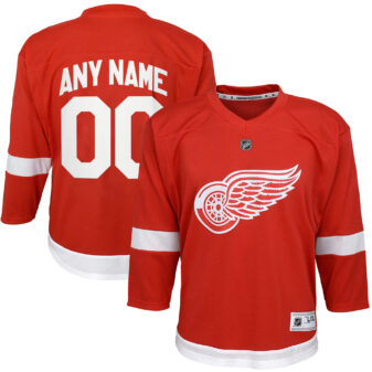 Youth Red Detroit Red Wings Home Replica Custom Jersey