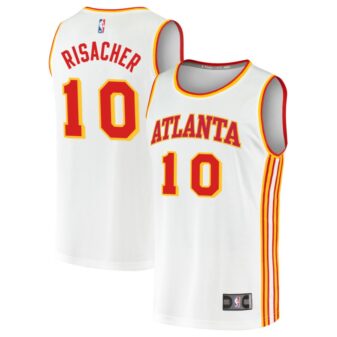 Zaccharie Risacher Men's Fanatics White Atlanta Hawks Fast Break Custom Replica Jersey - Association Edition