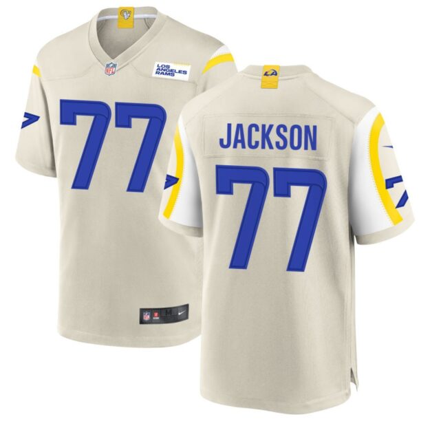 Alaric Jackson Men's Nike Los Angeles Rams Bone Custom Game Jersey