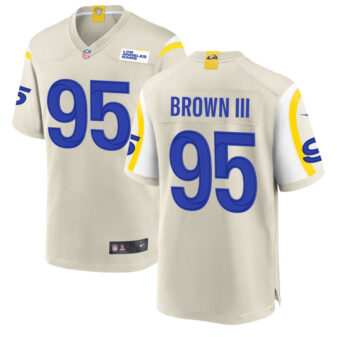 Bobby Brown III Men's Nike Los Angeles Rams Bone Custom Game Jersey