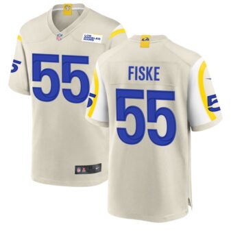 Braden Fiske Men's Nike Los Angeles Rams Bone Custom Game Jersey