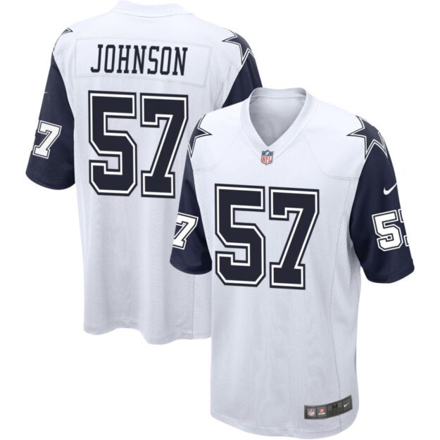 Buddy Johnson Men's Nike White Dallas Cowboys Alternate Custom Game Jersey