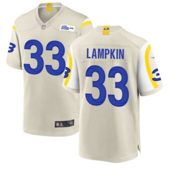 Cam Lampkin Men's Nike Los Angeles Rams Bone Custom Game Jersey