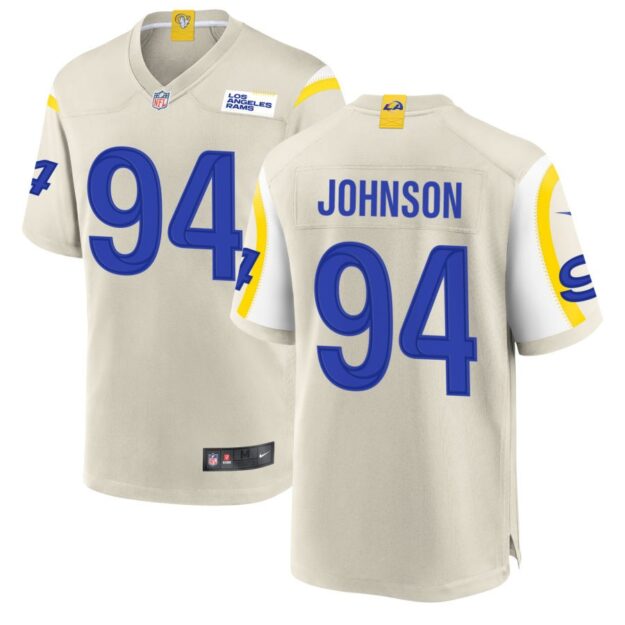 Desjuan Johnson Men's Nike Los Angeles Rams Bone Custom Game Jersey