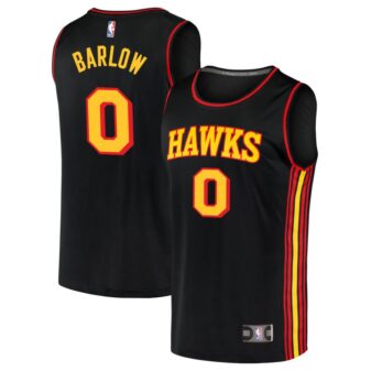 Dominick Barlow Men's Fanatics Black Atlanta Hawks Fast Break Replica Custom Jersey - Statement Edition