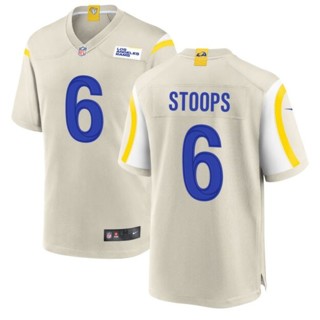 Drake Stoops Men's Nike Los Angeles Rams Bone Custom Game Jersey