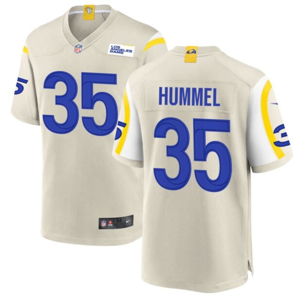 Jacob Hummel Men's Nike Los Angeles Rams Bone Custom Game Jersey