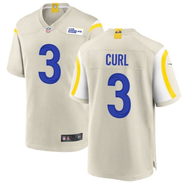 Kam Curl Men's Nike Los Angeles Rams Bone Custom Game Jersey