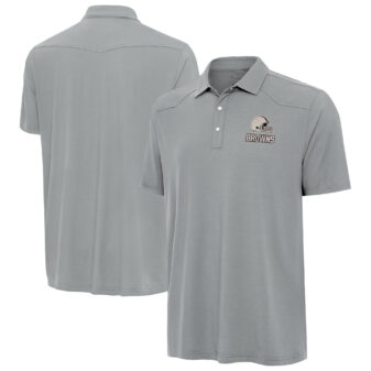 Men's Antigua Gray Cleveland Browns Western Polo