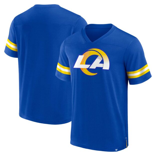 Men's Fanatics Royal Los Angeles Rams Jersey Tackle V-Neck T-Shirt