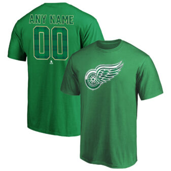 Men's Green Detroit Red Wings Emerald Plaid Personalized Name & Number T-Shirt