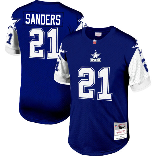 Men's Mitchell & Ness Deion Sanders Navy Dallas Cowboys Legacy Replica Jersey