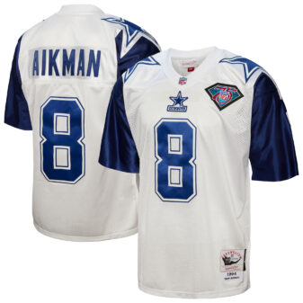 Men's Mitchell & Ness Troy Aikman White Dallas Cowboys 1994 Authentic Throwback Retired Player Jersey