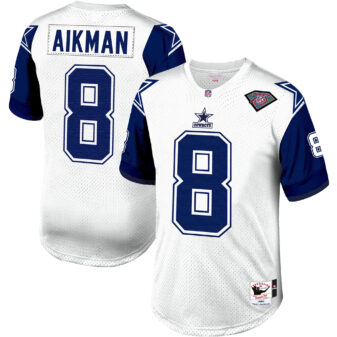 Men's Mitchell & Ness Troy Aikman White Dallas Cowboys 1994 Authentic Throwback Retired Player Jersey